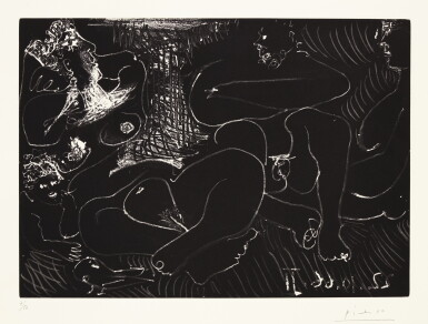 View full screen - View 1 of Lot 111. PABLO PICASSO | LA SIESTE: DEUX FEMMES AVEC UN HOMME ET UN ENFANT (B. 1383; BA. 1405).