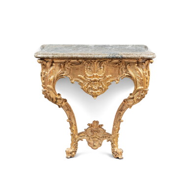 View full screen - View 1 of Lot 541. A German carved giltwood console, mid-18th century.
