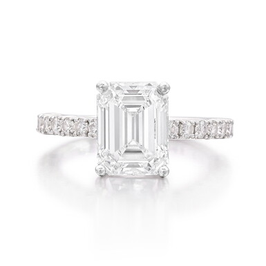 View full screen - View 1 of Lot 214. Diamond Ring | 3.02克拉 長方形 D色鑽石 戒指.