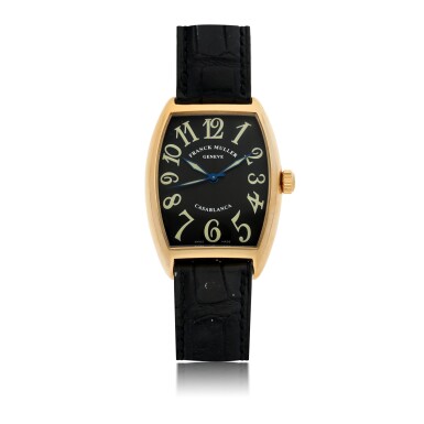 View full screen - View 1 of Lot 56. FRANCK MULLER | CASABLANCA, A PINK GOLD TONNEAU FORM AUTOMATIC CENTER SECONDS WRISTWATCH CIRCA 2000.