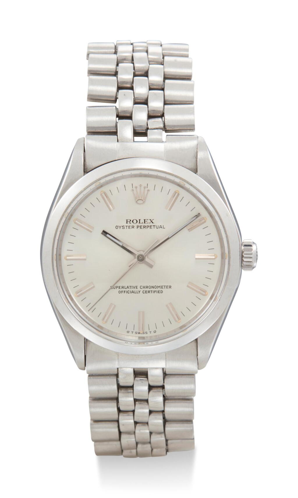 View full screen - View 1 of Lot 8049. ROLEX | REFERENCE 1002, A STAINLESS STEEL WRISTWATCH WITH BRACELET, CIRCA 1974.