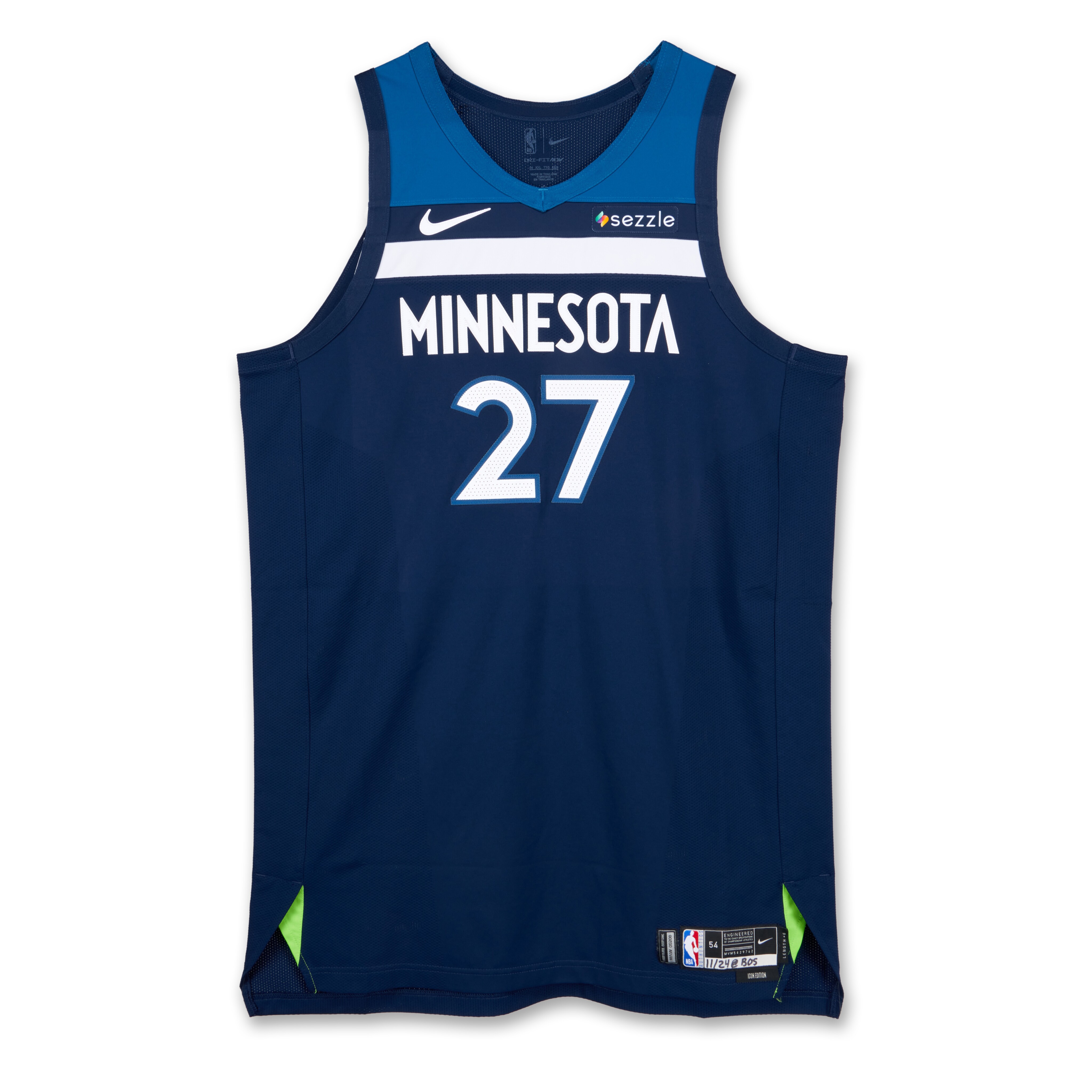 Rudy Gobert Utah Jazz #27 Youth Name & Number T-Shirt - Navy Icon Edition, Sizes 8-20