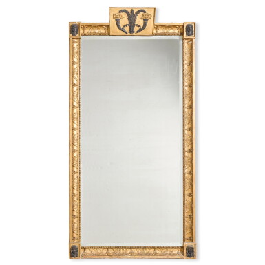 View full screen - View 1 of Lot 105. A Regency ebonised and giltwood pier glass, early 19th century.