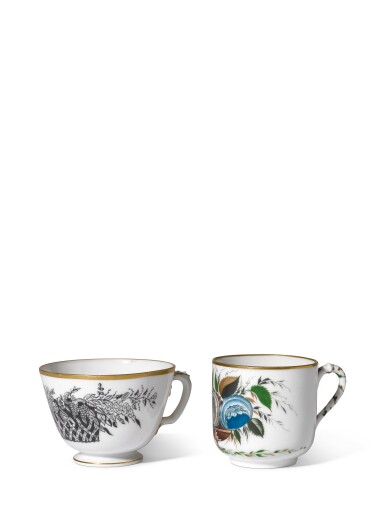 View full screen - View 1 of Lot 363. Two Soviet porcelain cups, State Porcelain Factory, Petrograd, 1922 and 1923.