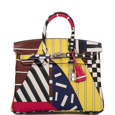 View full screen - View 1 of Lot 3. Hermès "One Two Three and Away We Go" Limited Edition Birkin 25cm Palladium Hardware.