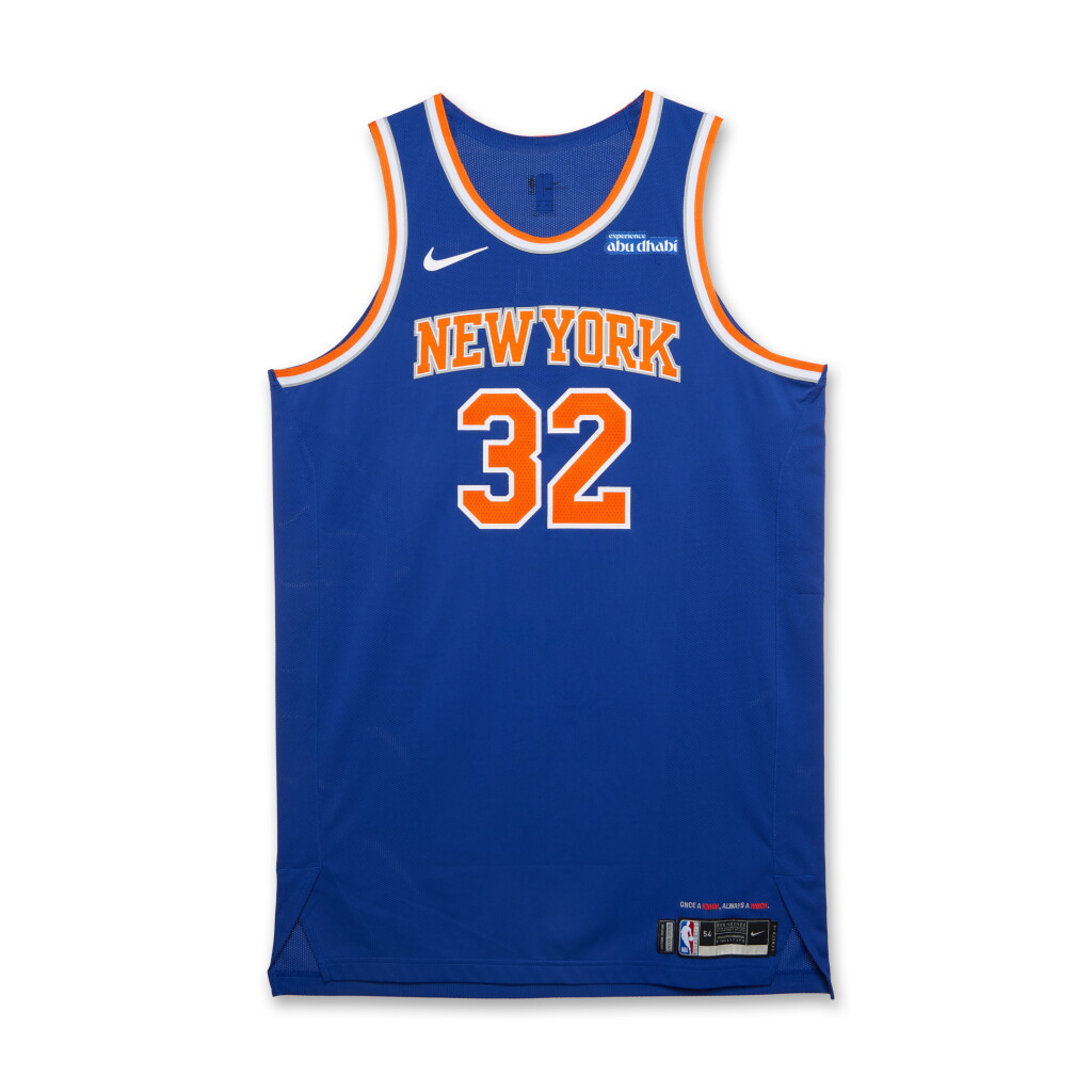 View full screen - View 1 of Lot 34. Karl-Anthony Towns New York Knicks 2024-2025 Game Worn Icon Edition Jersey | Double-Double.