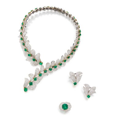 View full screen - View 1 of Lot 223. Emerald and Diamond Suite of Jewels.