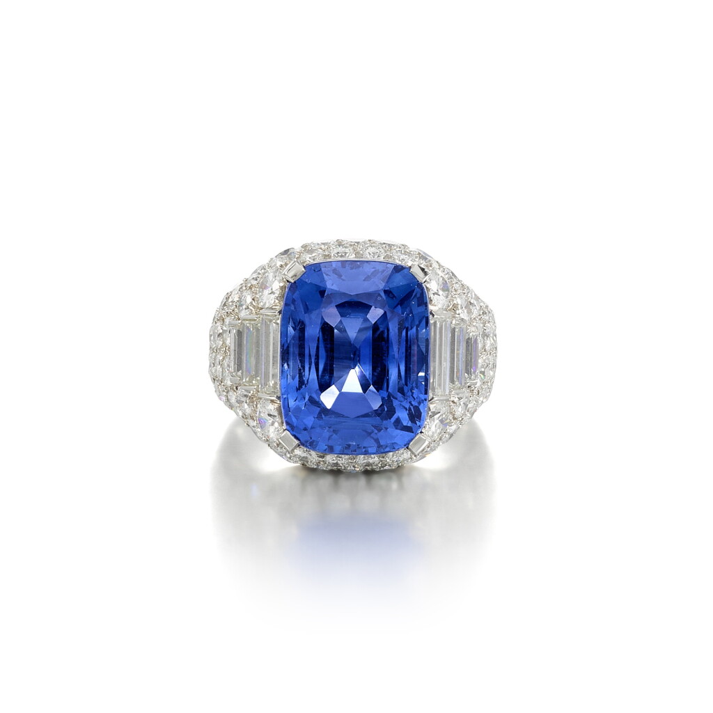 View full screen - View 1 of Lot 123. Sapphire and diamond ring, 'Trombino', 1965.