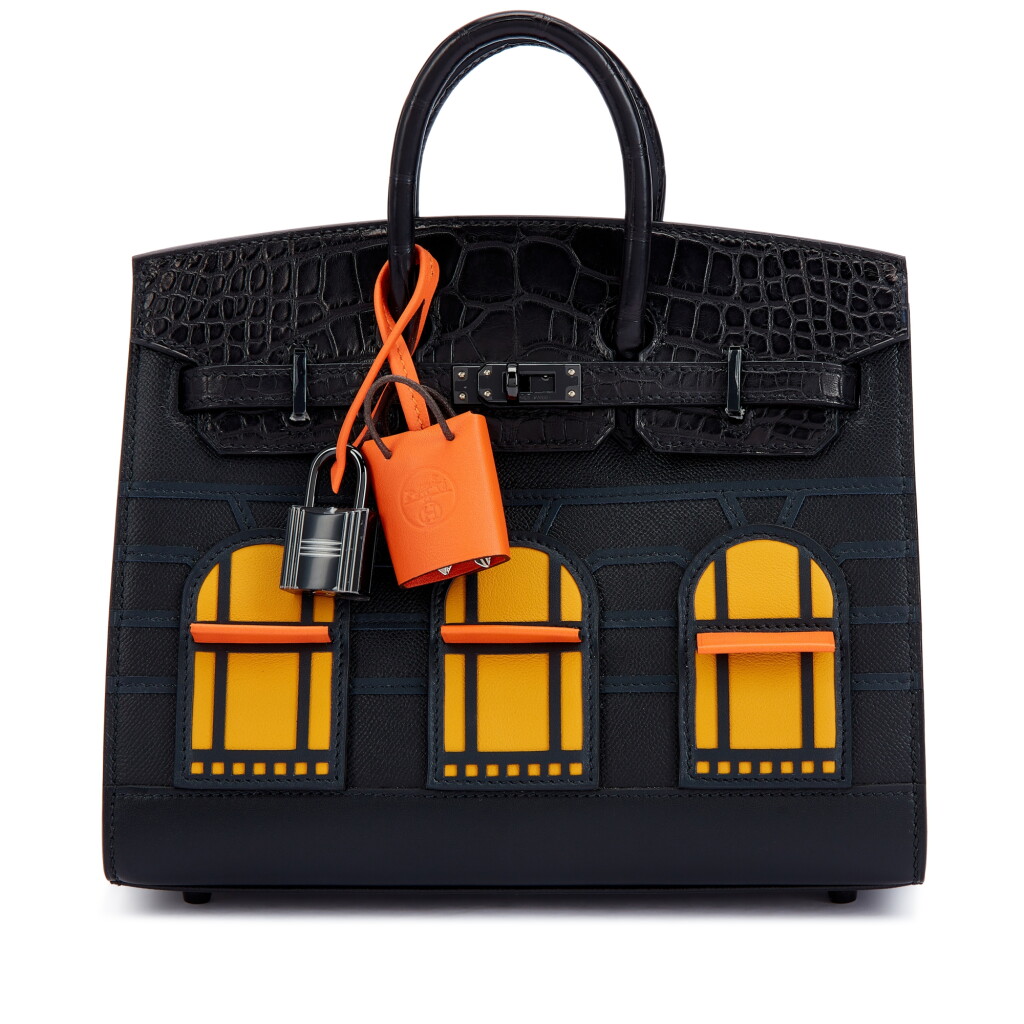 View full screen - View 1 of Lot 6005. Important Private Collection: Limited Edition Black Matte Mississippiensis Alligator, Black Madame, Sombrero, Orange H and Jaune Ambre Swift Midnight Faubourg Birkin 20 Sellier Black PVD Hardware, 2022.