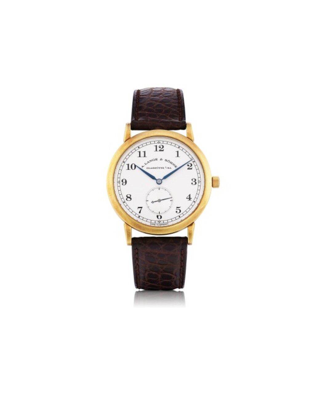 View full screen - View 1 of Lot 88. A. LANGE & SÖHNE | 1815, REF 206021 YELLOW GOLD WRISTWATCH CIRCA 1997.