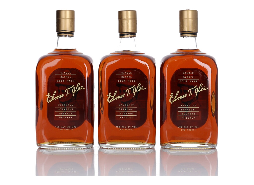 View full screen - View 1 of Lot 167. Elmer T. Lee Single Barrel 90 Proof NV (3 Bottles 75cl).