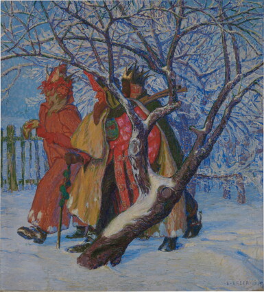 View full screen - View 1 of Lot 86. Die Bauernmaskerade, 1914.