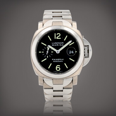 View full screen - View 1 of Lot 186. Luminor Marina, reference PAM 00221, OP 6649 Montre bracelet en titane avec date et bracelet en acier et titane | Titanium wristwatch with date and stainless steel and titanium bracelet Vers 2006 | Circa 2006.