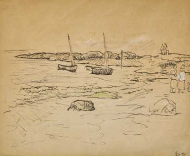 View full screen - View 1 of Lot 227. A Beach and Boats.