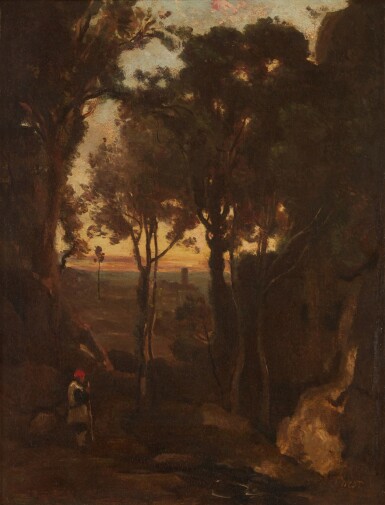 View full screen - View 1 of Lot 314. Souvenir d’Italie, un pâtre dans une gorge.