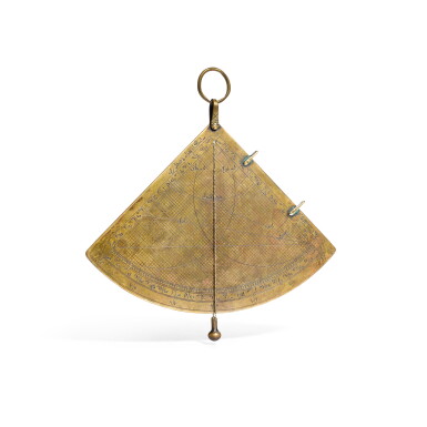 View full screen - View 1 of Lot 97. A brass astrolabic quadrant, Morocco, dated 1256 AH/1840-41 AD.
