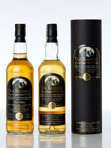 View full screen - View 1 of Lot 7635. Port Ellen Old Bothwell 28 Year Old Cask #2043 55.7 abv 1982 (1 BT70) & Port Ellen Old Bothwell 25 Year Old Cask #2471 51.0 abv 1982 (1 BT70).