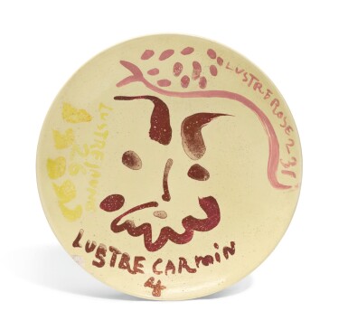 View full screen - View 1 of Lot 31. PABLO PICASSO | TÊTE DE FAUNE AVEC TESTS DE LUSTRE ROSE .