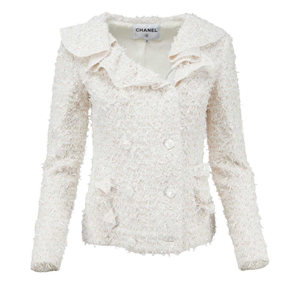 View full screen - View 1 of Lot 106. By Karl Lagerfeld White Fantasy Tweed Jacket, 2000s.