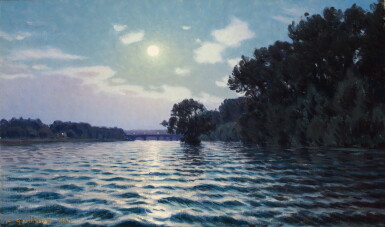 View full screen - View 1 of Lot 156. Lever de soleil sur la Seine.