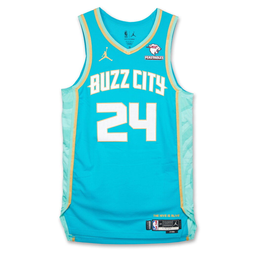 View full screen - View 1 of Lot 49. Brandon Miller 'Rookie Season' Charlotte Hornets 2023-2024 Game Worn City Edition Jersey | 33 Points.