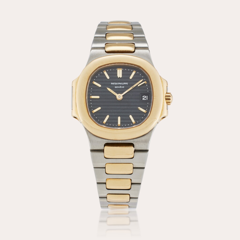 View full screen - View 1 of Lot 412. Reference 4700/11 Nautilus | A stainless steel and yellow gold wristwatch with date and bracelet, Made in 1987.