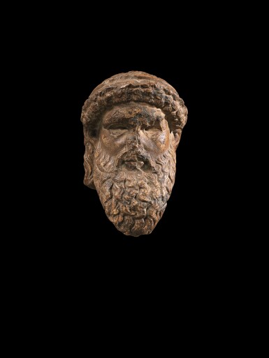 View full screen - View 1 of Lot 99. A Roman Giallo Antico Marble Herm Head of Hermes, circa 1st Century A.D..