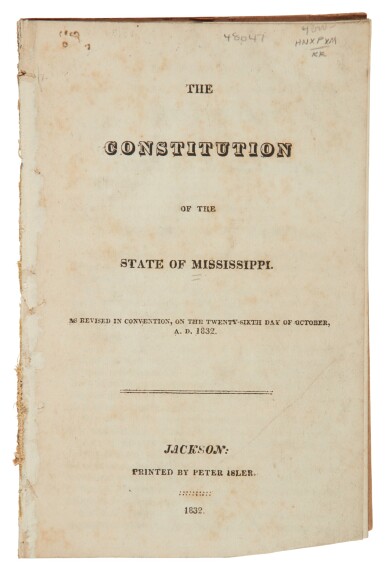 View full screen - View 1 of Lot 32. Mississippi | One of the first states to have an elected judiciary.