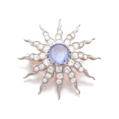 View full screen - View 1 of Lot 948. Sapphire and diamond brooch, late 19th century.