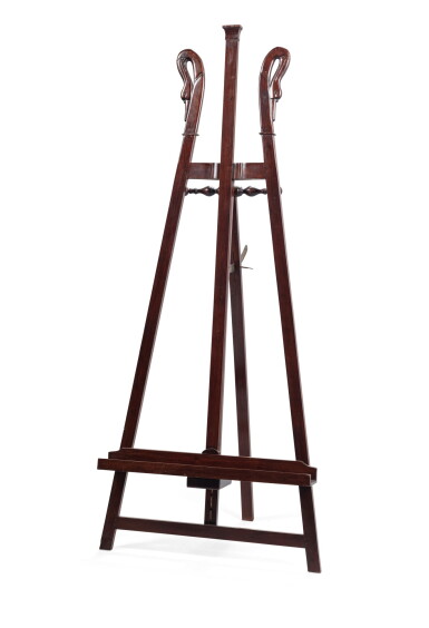 View full screen - View 1 of Lot 153. A mahogany easel, French Restauration, circa 1820 | Chevalet en acajou à col de cygne, époque Restauration, vers 1820.