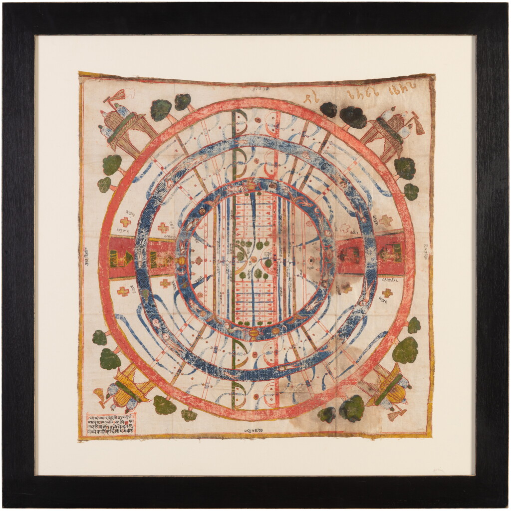 View full screen - View 1 of Lot 407. A Jain cosmic diagram, India, Gujarat, 19th century.
