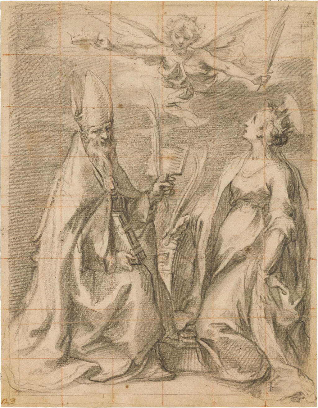View full screen - View 1 of Lot 105. Saints Blaise and Catherine of Alexandria.