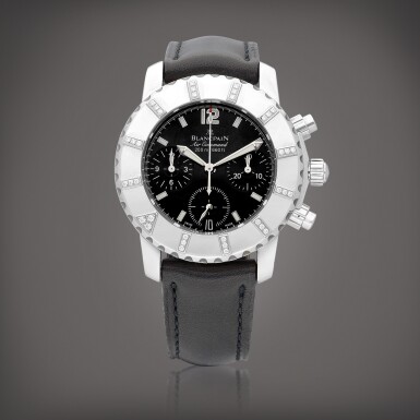 View full screen - View 1 of Lot 2189. Air Command, Reference 2485 | A limited edition stainless steel and diamond-set chronograph wristwatch with date, Circa 2008 | 寶珀 | Air Command 型號2485 | 限量版精鋼鑲鑽石計時腕錶,備日期顯示,約2008年製.