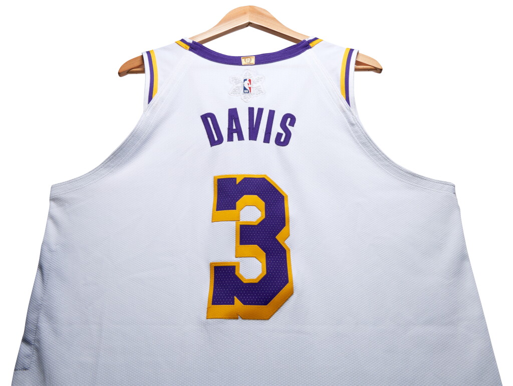 View full screen - View 1 of Lot 13. Anthony Davis 'Christmas Day' Los Angeles Lakers 2023-2024 Game Worn Association Edition Jersey | Double-Double | 40 Points.