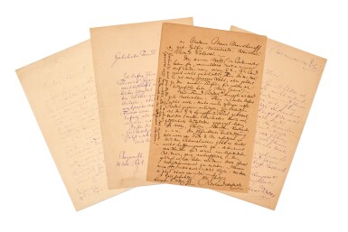 View full screen - View 1 of Lot 89. Richard Wagner. Four autograph letters signed, including to E.W. Fritzsch in Leipzig, 1872-1878.