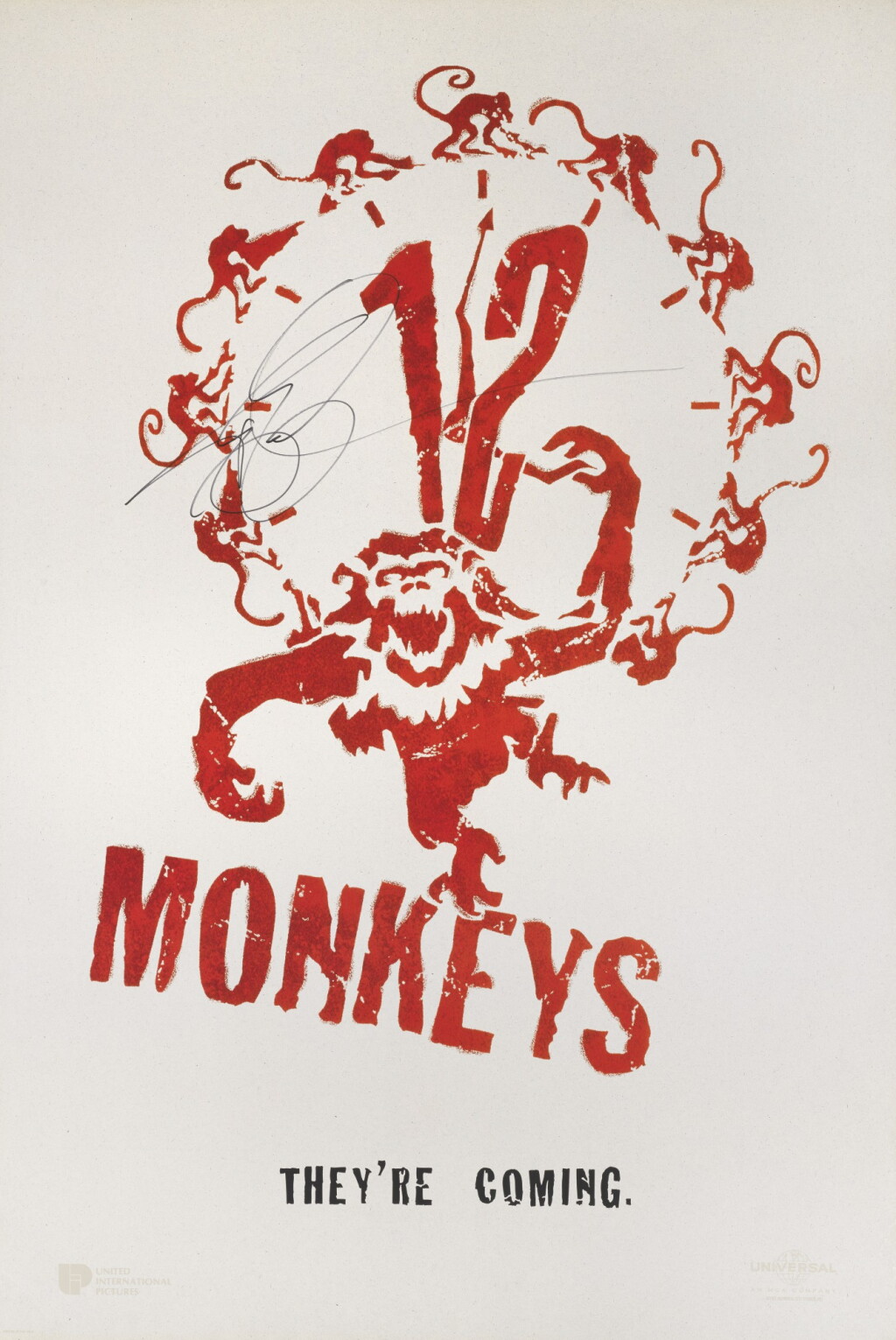 View full screen - View 1 of Lot 289. TWELVE MONKEYS (1995) ADVANCE POSTER, US, SIGNED BY TERRY GILLIAM.