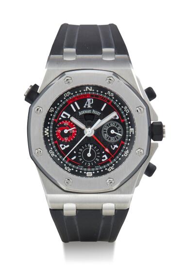View full screen - View 1 of Lot 8128. AUDEMARS PIGUET | ROYAL OAK OFFSHORE ALINGHI POLARIS, REFERENCE 26040ST, A LIMITED EDITION STAINLESS STEEL FLYBACK CHRONOGRAPH WRISTWATCH, CIRCA 2005.