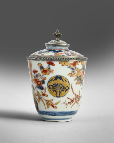 View full screen - View 1 of Lot 504. A Régence Silver-Mounted Imari Porcelain Covered Beaker, Paris, 1717-22 .