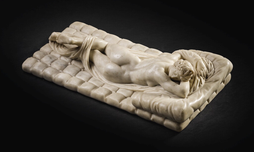 View full screen - View 1 of Lot 8. ITALIAN OR FRENCH, 19TH CENTURY, AFTER THE ANTIQUE | SLEEPING HERMAPHRODITE.