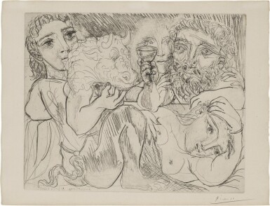 View full screen - View 1 of Lot 20. Minotaure, Buveur et Femmes (Bloch 200; Baer 368).
