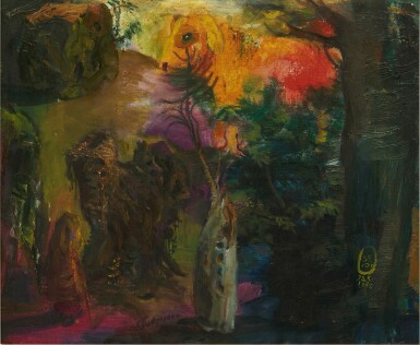 View full screen - View 1 of Lot 763. S. Sudjojono 蘇佐佐諾 | Anak Kambing Di atas Bukit 山上的山羊.