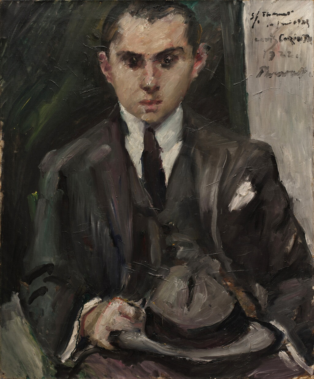 View full screen - View 1 of Lot 140. Thomas mit Hut in der Hand (Thomas with Hat in Hand).