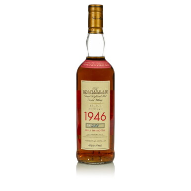View full screen - View 1 of Lot 7. The Macallan Select Reserve 52 Year Old 40.0 abv 1946 (1 BT 70cl).