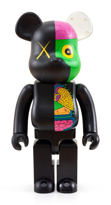 View full screen - View 1 of Lot 1099. KAWS | 1000% DISSECTED COMPANION BE@RBRICK (BLACK) 1000% 切開同伴 BE@RBRICK(黑).