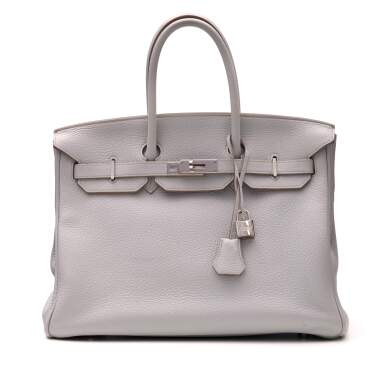 View full screen - View 1 of Lot 358. Gris Perle Birkin 35cm in Taurillon Clemence Leather with Palladium Hardware, 2011.