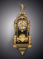 A Louis XIV gilt-bronze mounted Boulle marquetry, tortoiseshell and brass inlaid bracket clock | Grand cartel et sa console d'applique en marqueterie d'écaille brune, laiton et bronze doré d'époque Louis XIV