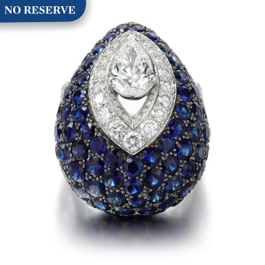 View full screen - View 1 of Lot 119. GRAFF | SAPPHIRE AND DIAMOND RING.