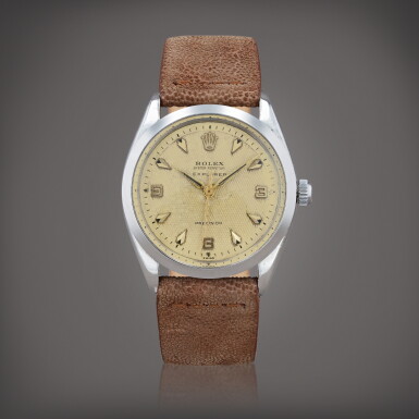 View full screen - View 1 of Lot 410. Explorer Oyster Perpetual, reference 5501 Montre bracelet en acier | Stainless steel wristwatch Vers 1960 | Circa 1960.