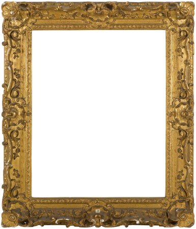 View full screen - View 1 of Lot 86. A mid-18th century French Rococo carved giltwood frame.
