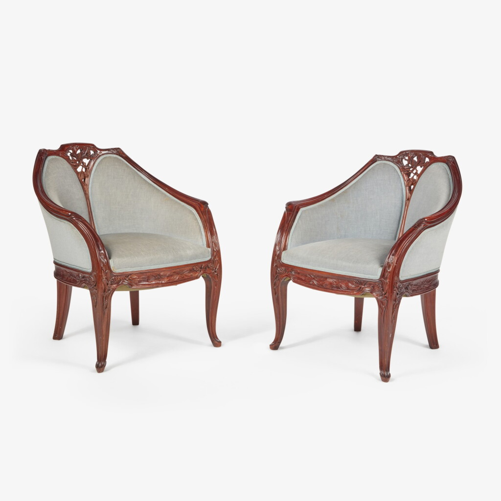 View full screen - View 1 of Lot 21. Pair of "Pommes de Pin" Armchairs.